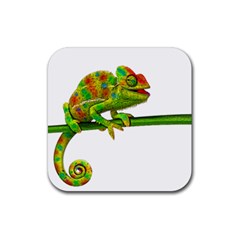 Chameleons Rubber Coaster (square)  by Valentinaart