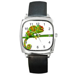 Chameleons Square Metal Watch by Valentinaart