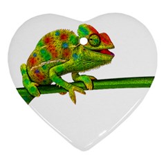 Chameleons Heart Ornament (two Sides) by Valentinaart