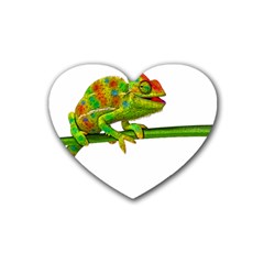 Chameleons Heart Coaster (4 Pack)  by Valentinaart