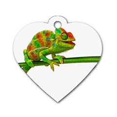 Chameleons Dog Tag Heart (one Side) by Valentinaart