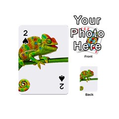 Chameleons Playing Cards 54 (mini)  by Valentinaart