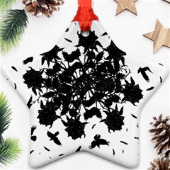 Black Roses And Ravens  Ornament (star)