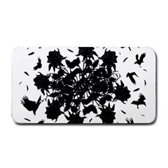 Black Roses And Ravens  Medium Bar Mats by Valentinaart