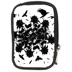 Black Roses And Ravens  Compact Camera Cases by Valentinaart