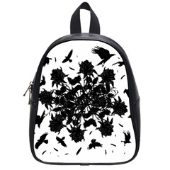 Black Roses And Ravens  School Bags (small)  by Valentinaart