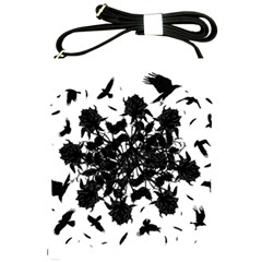 Black Roses And Ravens  Shoulder Sling Bags by Valentinaart