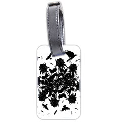 Black Roses And Ravens  Luggage Tags (two Sides) by Valentinaart