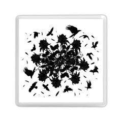 Black Roses And Ravens  Memory Card Reader (square)  by Valentinaart