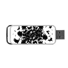 Black Roses And Ravens  Portable Usb Flash (one Side) by Valentinaart