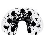 Black roses and ravens  Travel Neck Pillows Back