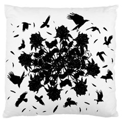 Black Roses And Ravens  Standard Flano Cushion Case (two Sides) by Valentinaart