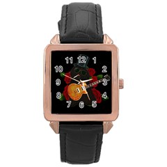 Puli dog - Slash  Rose Gold Leather Watch 