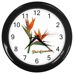 Bird Of Paradise Wall Clocks (black) by Valentinaart