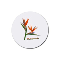 Bird Of Paradise Rubber Round Coaster (4 Pack)  by Valentinaart