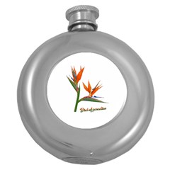 Bird Of Paradise Round Hip Flask (5 Oz) by Valentinaart