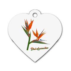 Bird Of Paradise Dog Tag Heart (one Side) by Valentinaart