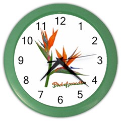 Bird Of Paradise Color Wall Clocks by Valentinaart