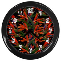 Bird Of Paradise Wall Clocks (black) by Valentinaart