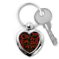 Bird Of Paradise Key Chains (heart)  by Valentinaart