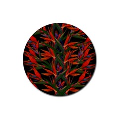 Bird Of Paradise Rubber Coaster (round)  by Valentinaart