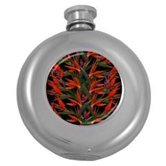 Bird Of Paradise Round Hip Flask (5 Oz) by Valentinaart