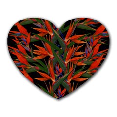 Bird Of Paradise Heart Mousepads by Valentinaart