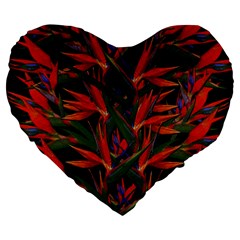 Bird Of Paradise Large 19  Premium Heart Shape Cushions by Valentinaart