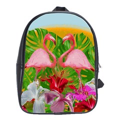 Flamingo School Bags(large)  by Valentinaart