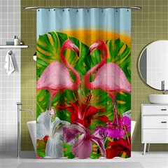 Flamingo Shower Curtain 48  X 72  (small)  by Valentinaart