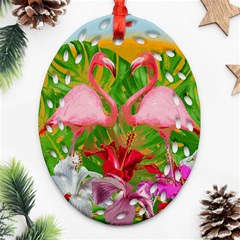 Flamingo Ornament (oval Filigree) by Valentinaart