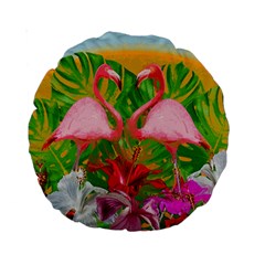 Flamingo Standard 15  Premium Round Cushions by Valentinaart