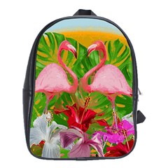 Flamingo School Bags (xl)  by Valentinaart