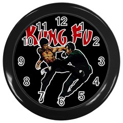 Kung Fu  Wall Clocks (black) by Valentinaart