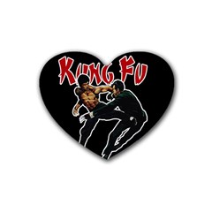 Kung Fu  Rubber Coaster (heart)  by Valentinaart