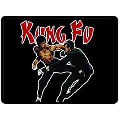 Kung Fu  Fleece Blanket (large)  by Valentinaart