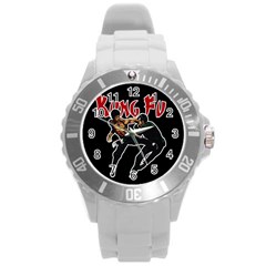 Kung Fu  Round Plastic Sport Watch (l) by Valentinaart