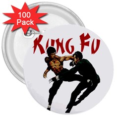 Kung Fu  3  Buttons (100 Pack)  by Valentinaart