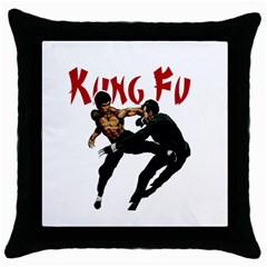 Kung Fu  Throw Pillow Case (black) by Valentinaart