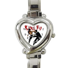 Kung Fu  Heart Italian Charm Watch by Valentinaart