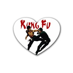 Kung Fu  Rubber Coaster (heart)  by Valentinaart