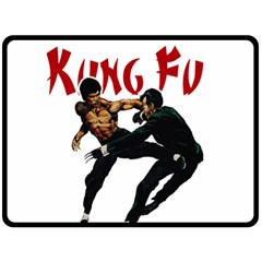 Kung Fu  Fleece Blanket (large)  by Valentinaart