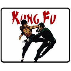 Kung Fu  Double Sided Fleece Blanket (medium)  by Valentinaart