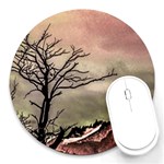 Fantasy Landscape Illustration Round Mousepads Front