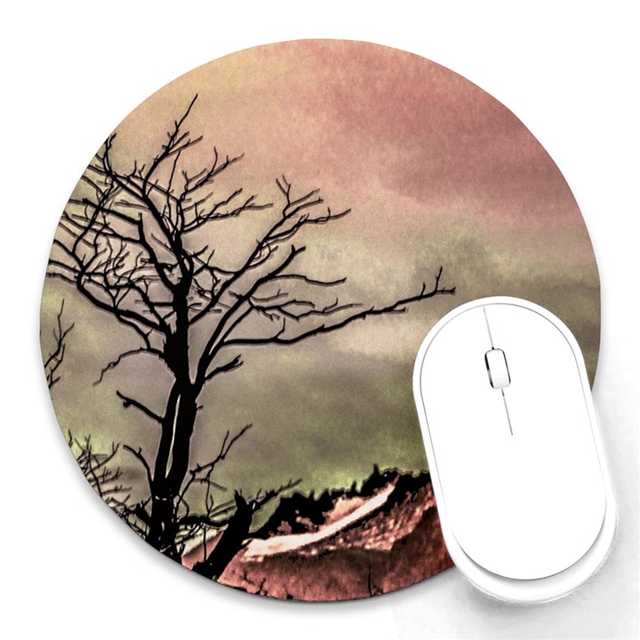 Fantasy Landscape Illustration Round Mousepads