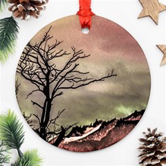 Fantasy Landscape Illustration Ornament (round) by dflcprints