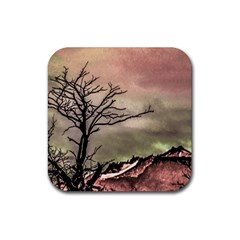 Fantasy Landscape Illustration Rubber Coaster (square)  by dflcprints