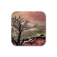 Fantasy Landscape Illustration Rubber Square Coaster (4 Pack)  by dflcprints