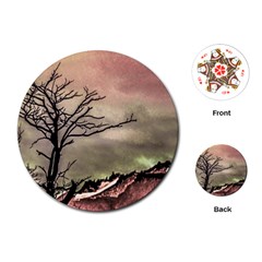 Fantasy Landscape Illustration Playing Cards (round)  by dflcprints