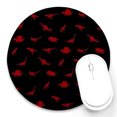 Dinosaurs Pattern Round Mousepads by ValentinaDesign